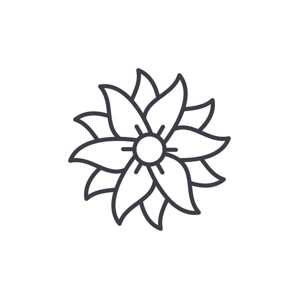 Conceito de ícone de linha Petunia. Petúnia sinal vetorial plana, símbolo, ilustração . —  Vetores de Stock