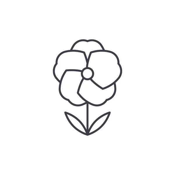 Concept d'icône de ligne de fleur de pavot. Signe vectoriel plat fleur de pavot, symbole, illustration . — Image vectorielle