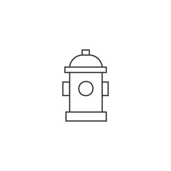 Concepto de icono de línea delgada Hydrant. Signo de vector lineal de hidrante, símbolo, ilustración . — Vector de stock