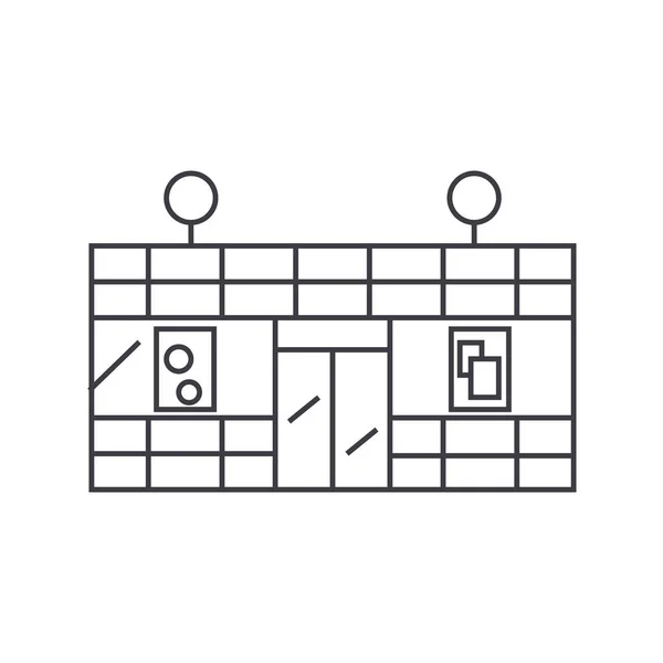 Концепція піктограми тонкої лінії супермаркету. Супермаркет лінійний векторний знак, символ, ілюстрація . — стоковий вектор