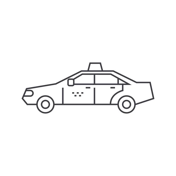 Taxi concepto de icono de línea delgada. Taxi signo vector lineal, símbolo, ilustración . — Vector de stock