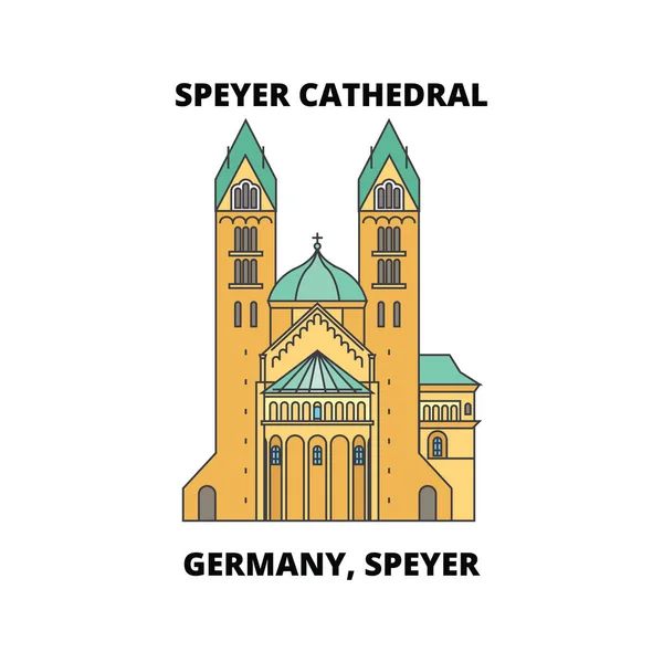 Γερμανία Speyer Καθεδρικός Του Σπάιερ Γραμμή Εικονίδιο Διανυσματικά Εικονογράφηση Γερμανία — Διανυσματικό Αρχείο
