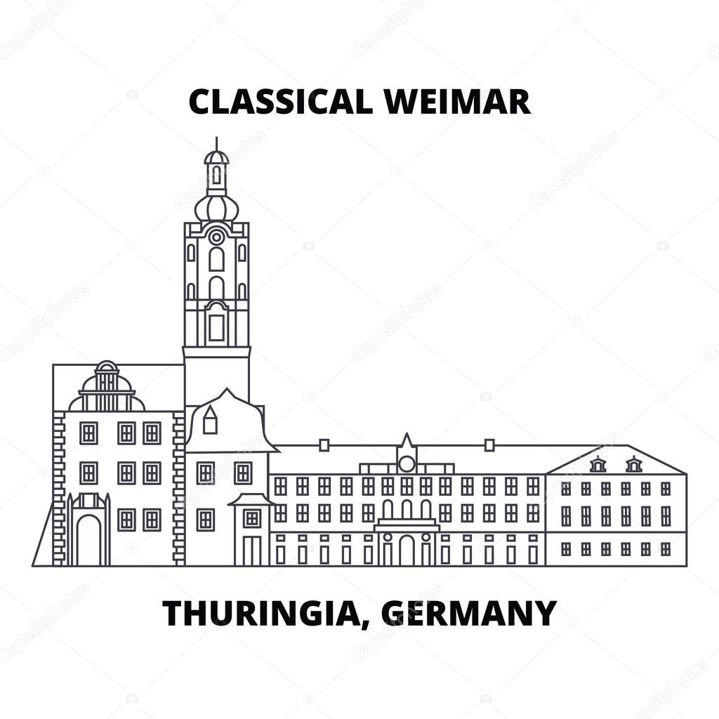 Classical Weimar, Thuringia, Germany line icon concept. Classical Weimar, Thuringia, Germany linear vector sign, symbol, illustration.