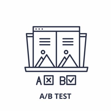 AB test hattı simgesi kavramı. AB test vektör lineer illüstrasyon, sembol, işareti