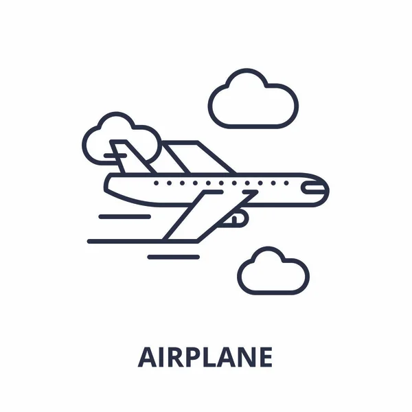 Concepto de icono de línea de avión. Ilustración lineal de vector de avión, símbolo, signo — Vector de stock