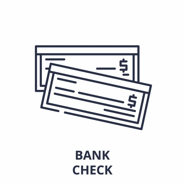 Bank Checkline-Icon-Konzept. Banküberprüfungsvektor lineare Abbildung, Symbol, Vorzeichen — Stockvektor