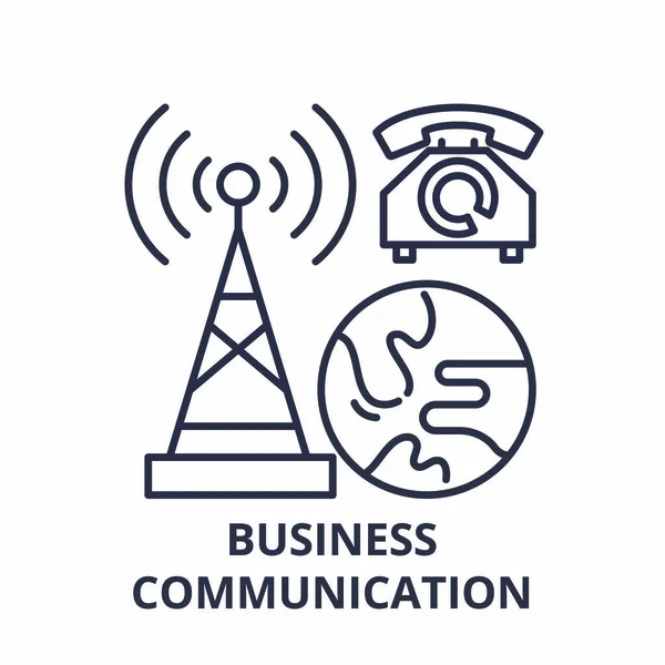 İş iletişim hattı simgesi kavramı. İş iletişim vektör lineer illüstrasyon, sembol, işareti — Stok Vektör