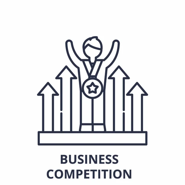 Concepto de icono de línea de competencia empresarial. competencia empresarial vector lineal ilustración, símbolo, signo — Vector de stock
