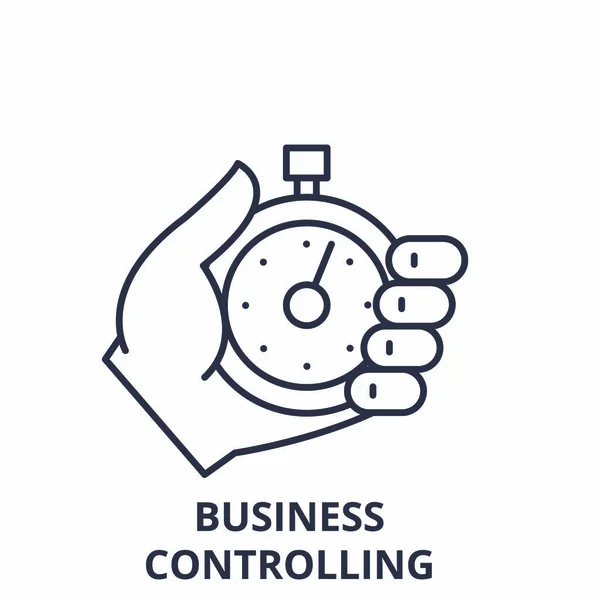 Concepto de icono de línea de control empresarial. Negocio control vector lineal ilustración, símbolo, signo — Vector de stock