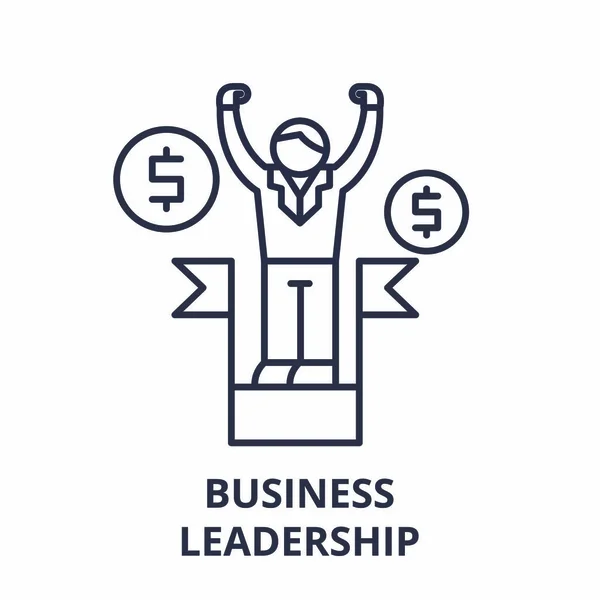 Business leadership line icon concept. Business leadership vector linear illustration, symbol, sign