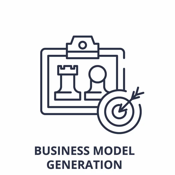 Концепция создания иконки бизнес-модели. Векторная линейная иллюстрация, символ, знак — стоковый вектор
