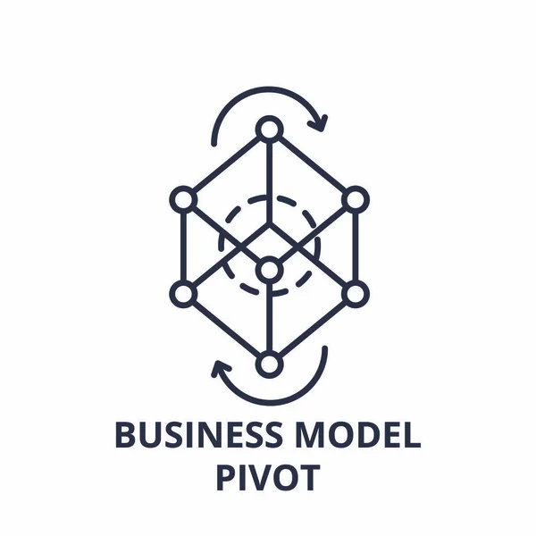 Концепция опорной линии бизнес-модели. Поворотная векторная линейная иллюстрация бизнес-модели, символ, знак — стоковый вектор