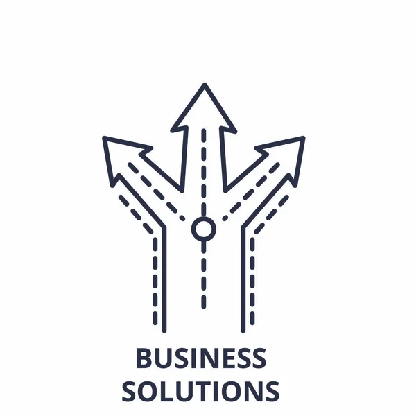 Business Solutions line icon concept. Geschäftslösungen Vektor lineare Illustration, Symbol, Zeichen — Stockvektor