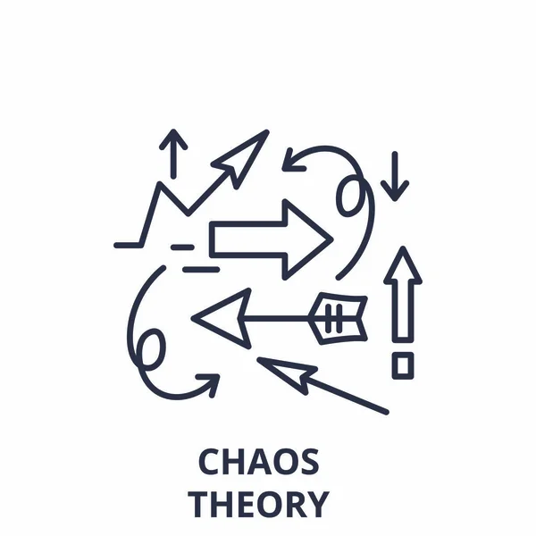 Concept d'icône de ligne de théorie du chaos. Théorie du chaos vecteur illustration linéaire, symbole, signe — Image vectorielle