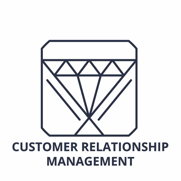 Концепция линии управления взаимоотношениями с клиентами. Векторная линейная иллюстрация отношений с клиентами, символ, знак — стоковый вектор