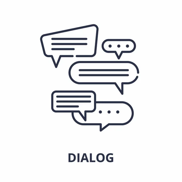 Concepto de icono de línea de diálogo. Dialog vector lineal ilustración, símbolo, signo — Archivo Imágenes Vectoriales