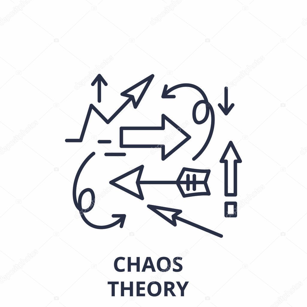 Chaos theory line icon concept. Chaos theory vector linear illustration, symbol, sign