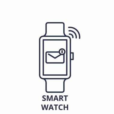 Akıllı izle Çizgi simgesini concept. Akıllı izle vektör lineer illüstrasyon, sembol, işareti