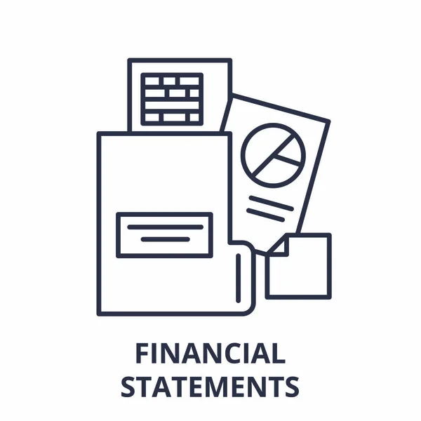 Financial statements line icon concept. Financial statements vector linear illustration, symbol, sign — Stock Vector