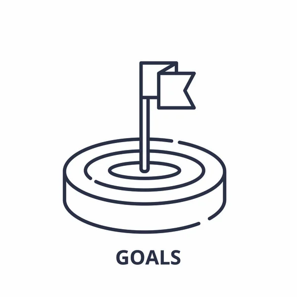 Goals line icon concept. Goals vector linear illustration, symbol, sign — Stock Vector