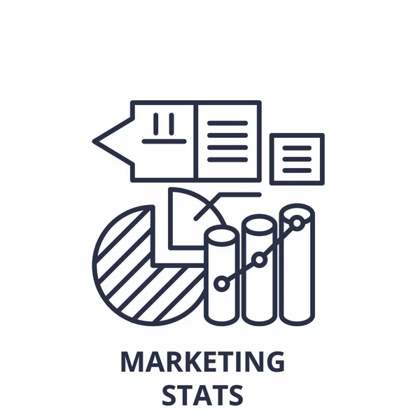 Marketing Statistiken Linie Icon-Konzept. Marketing Statistiken Vektor lineare Illustration, Symbol, Zeichen — Stockvektor