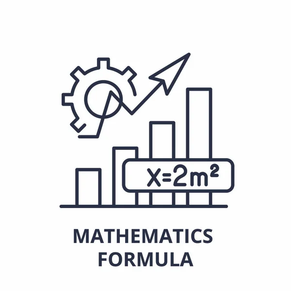 Matematik formelraden ikon konceptet. Matematik formeln vektor linjär illustration, symbol, underteckna — Stock vektor