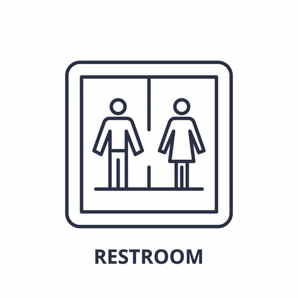 Toilettenanlage Symbolkonzept. Toilettenvektor lineare Illustration, Symbol, Zeichen — Stockvektor