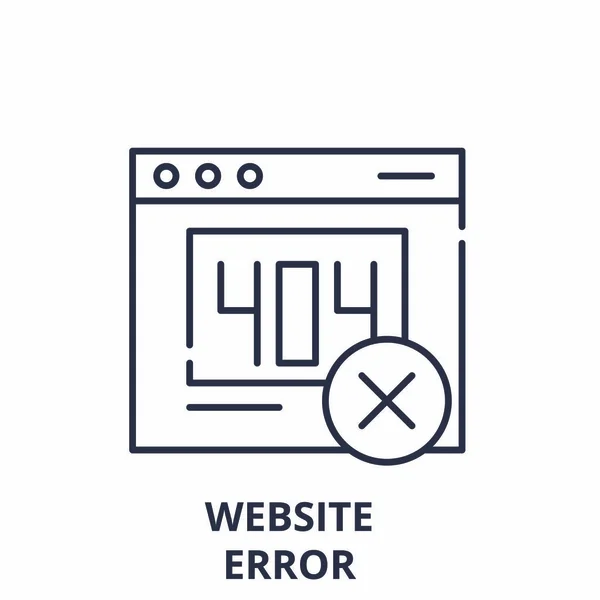 Website error line icon concept. Website error vector linear illustration, symbol, sign — Stock Vector