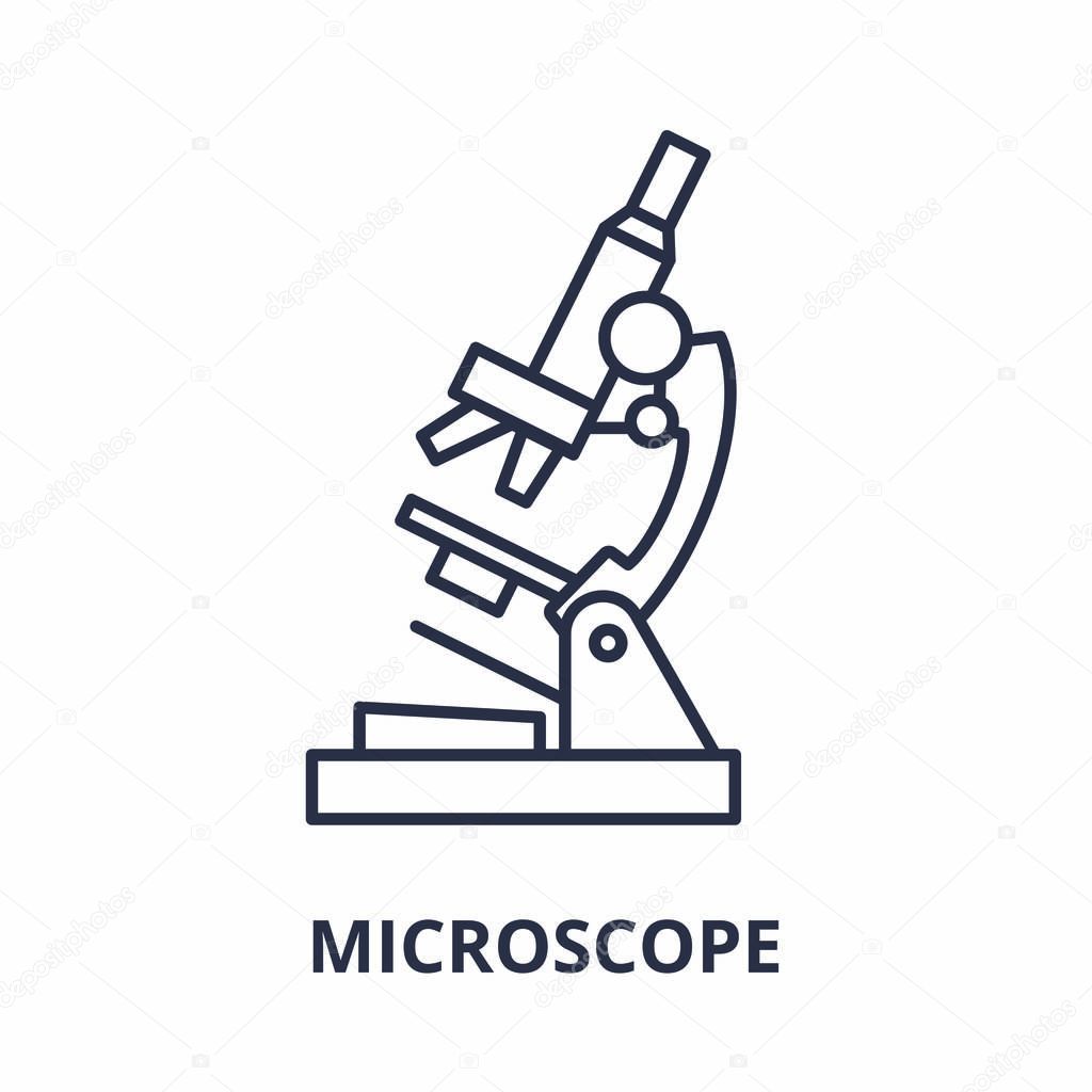 Microscope line icon concept. Microscope vector linear illustration, symbol, sign