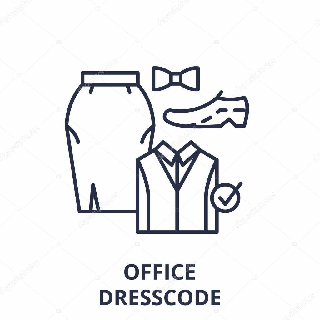 Office dresscode line icon concept. Office dresscode vector linear illustration, symbol, sign
