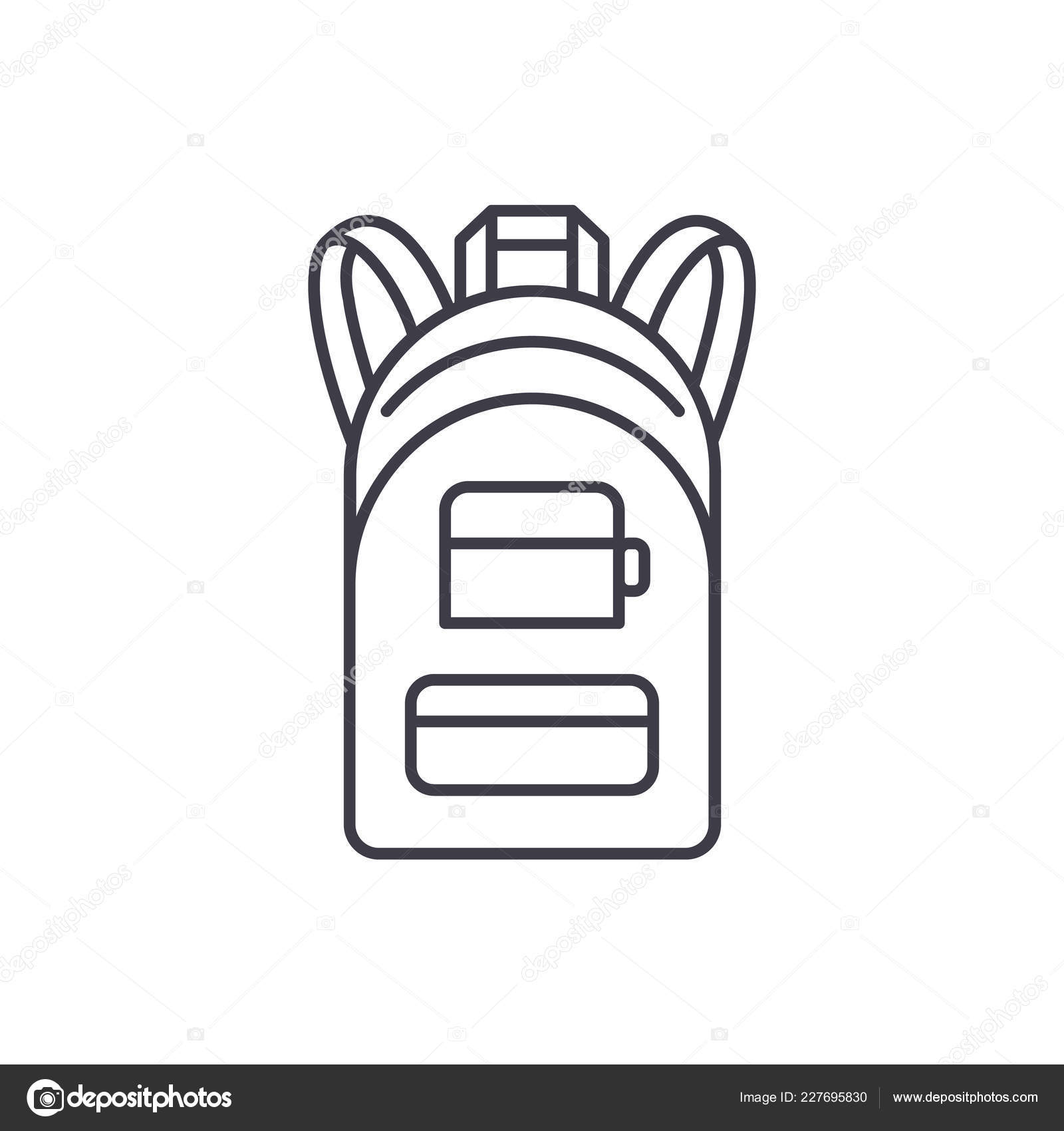 Backpack line icon concept. Backpack vector linear illustration, sign ...