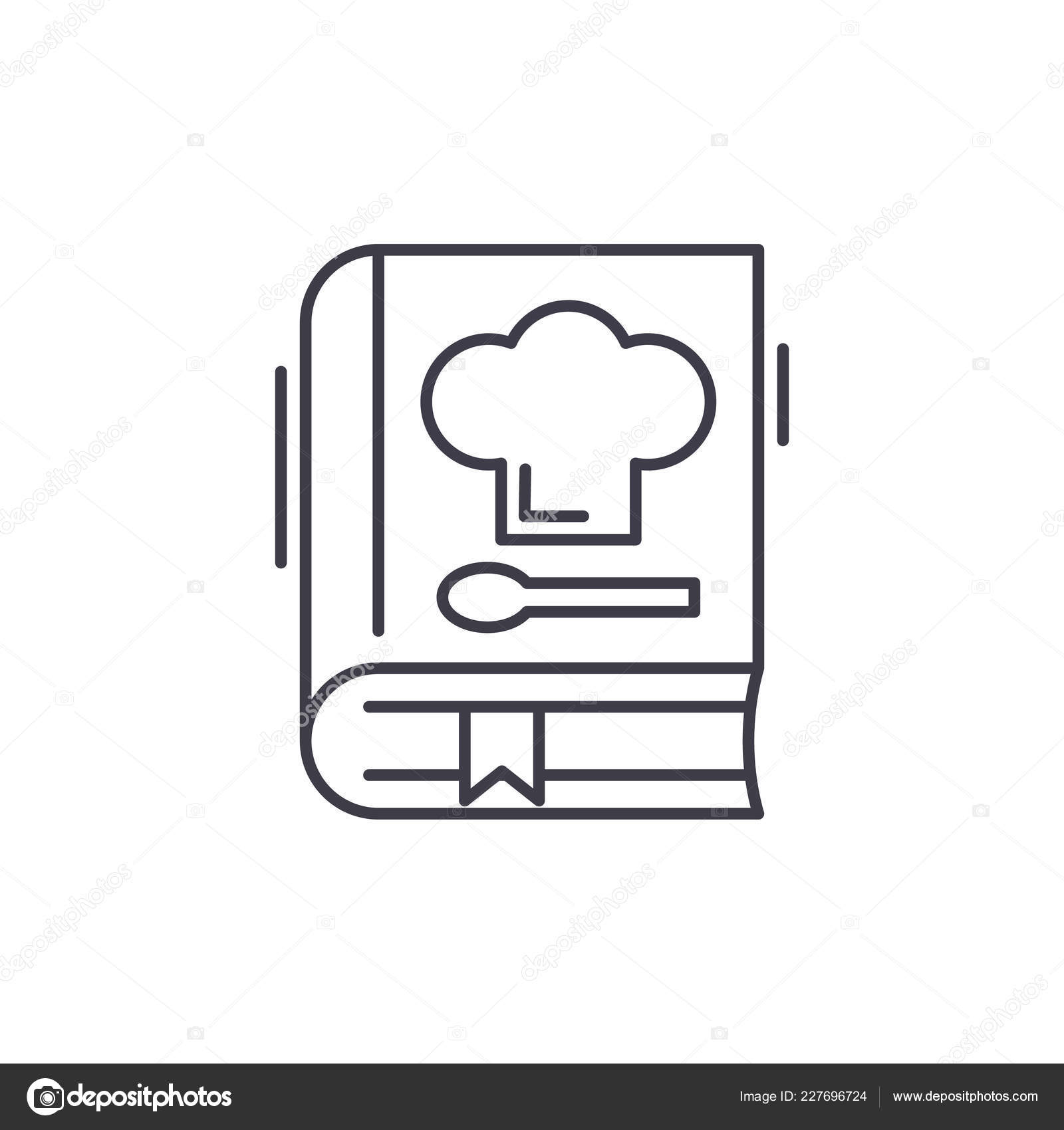 Book of recipes line icon concept. Book of recipes vector