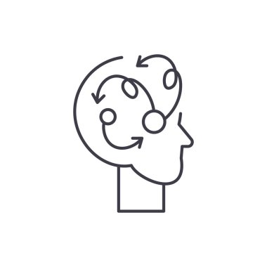 Algoritmik düşünme çizgi simgesini kavramı. Algoritmik düşünme vektör lineer illüstrasyon, sembol, işareti