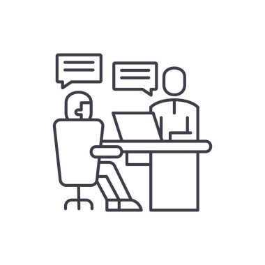 Analytics bölümü çizgi simgesini kavramı. Analytics bölümü vektör lineer illüstrasyon, sembol, işareti