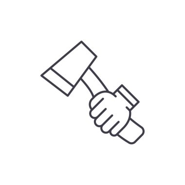 AX satırı simgesi kavramı. AX vektör lineer illüstrasyon, sembol, işareti