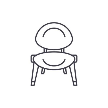 Bebek koltuğu satırı simgesi kavramı. Bebek koltuğu vektör lineer illüstrasyon, sembol, işareti