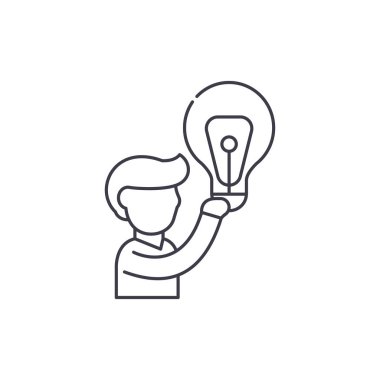 Büyük fikir satırı simgesi kavramı. Büyük fikir vektör lineer illüstrasyon, sembol, işareti