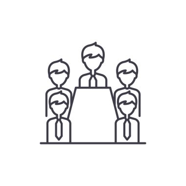 Yönetim satırı simgesi kavramı yönetim kurulu. Yönetim Kurulu vektör lineer illüstrasyon, sembol, işareti