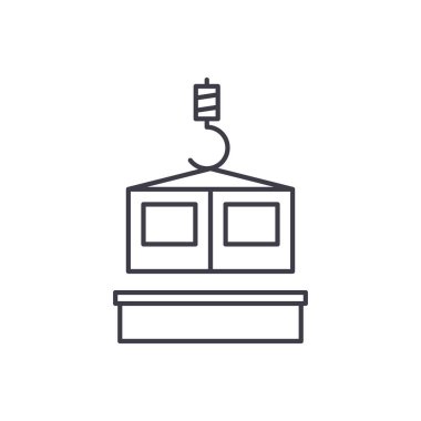 Bina Teknolojileri hat simgesi kavramı. Bina Teknolojileri vektör lineer illüstrasyon, sembol, işareti