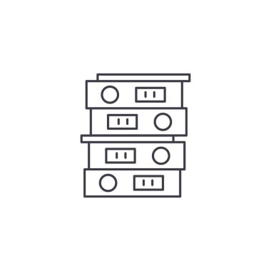 İş arşiv satırı simgesi kavramı. İş Arşiv vektör lineer illüstrasyon, sembol, işareti
