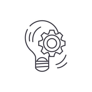 İş yetki satırı simgesi kavramı. İş yetki vektör lineer illüstrasyon, sembol, işareti