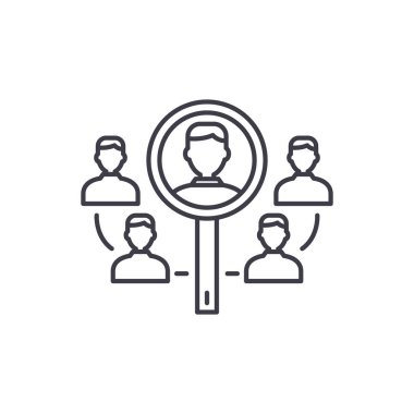 İş entegrasyon satırı simgesi kavramı. İş entegrasyon vektör lineer illüstrasyon, sembol, işareti