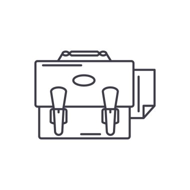 İş Portföy satırı simgesi kavramı. İş Portföy vektör lineer illüstrasyon, sembol, işareti
