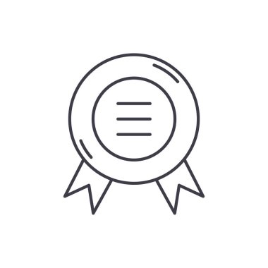 İş etiket satırı simgesi kavramı. İş etiket vektör lineer illüstrasyon, sembol, işareti