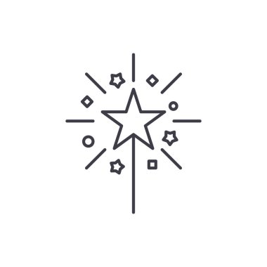 Noel şirin ışıklar satırı simgesi kavramı. Sevimli Noel ışıkları vektör lineer illüstrasyon, sembol, işareti