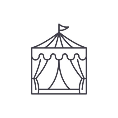 Sirk satırı simgesi kavramı. Sirk vektör lineer illüstrasyon, sembol, işareti