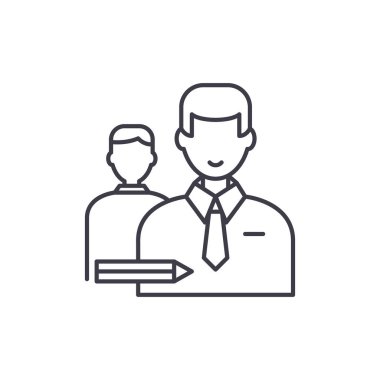 Sınıf çizgi simgesini kavramı. Sınıf vektör lineer illüstrasyon, sembol, işareti