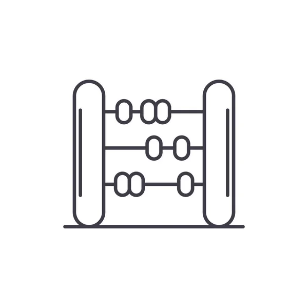 Abacus lijn pictogram concept. Lineaire vectorillustratie Abacus, symbool, teken — Stockvector