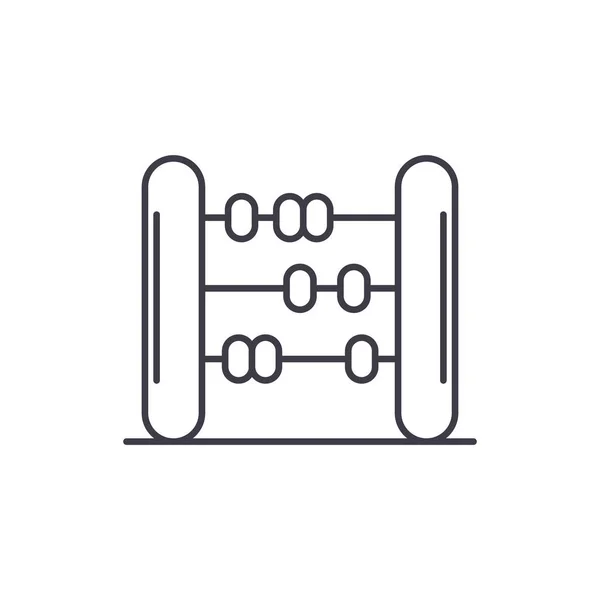 Conceptul de pictogramă Abacus. Abacus vector ilustrație liniară, simbol, semn — Vector de stoc