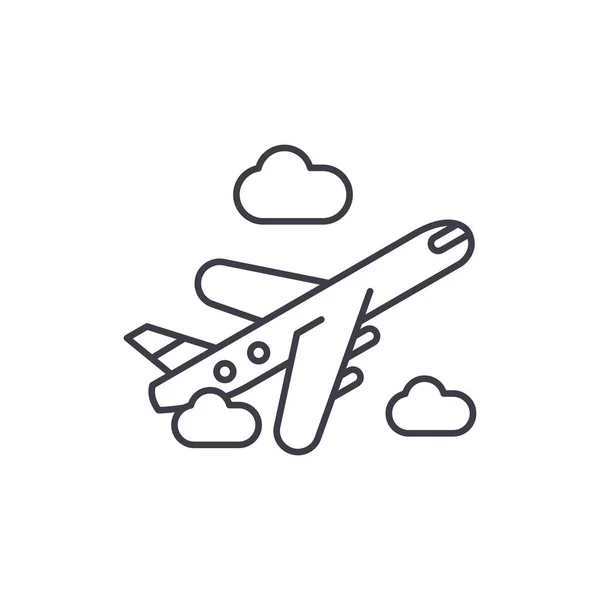 Concepto de icono de línea de entrega de aire. Vector de entrega de aire ilustración lineal, símbolo, signo — Vector de stock